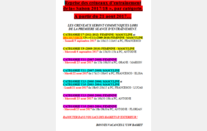 REPRISE JEUNES SAISON 2017/2018