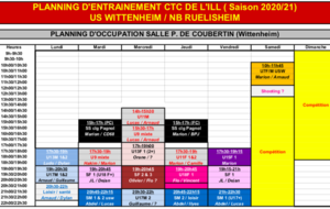 CRÉNEAUX D'ENTRAÎNEMENTS SAISON 2020/2021