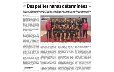 LES U15 DE L'UM2W QUALIFIEES POUR LE FINAL FOUR ! 