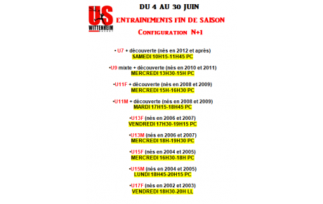 ENTRAINEMENTS JEUNES FIN DE SAISON 